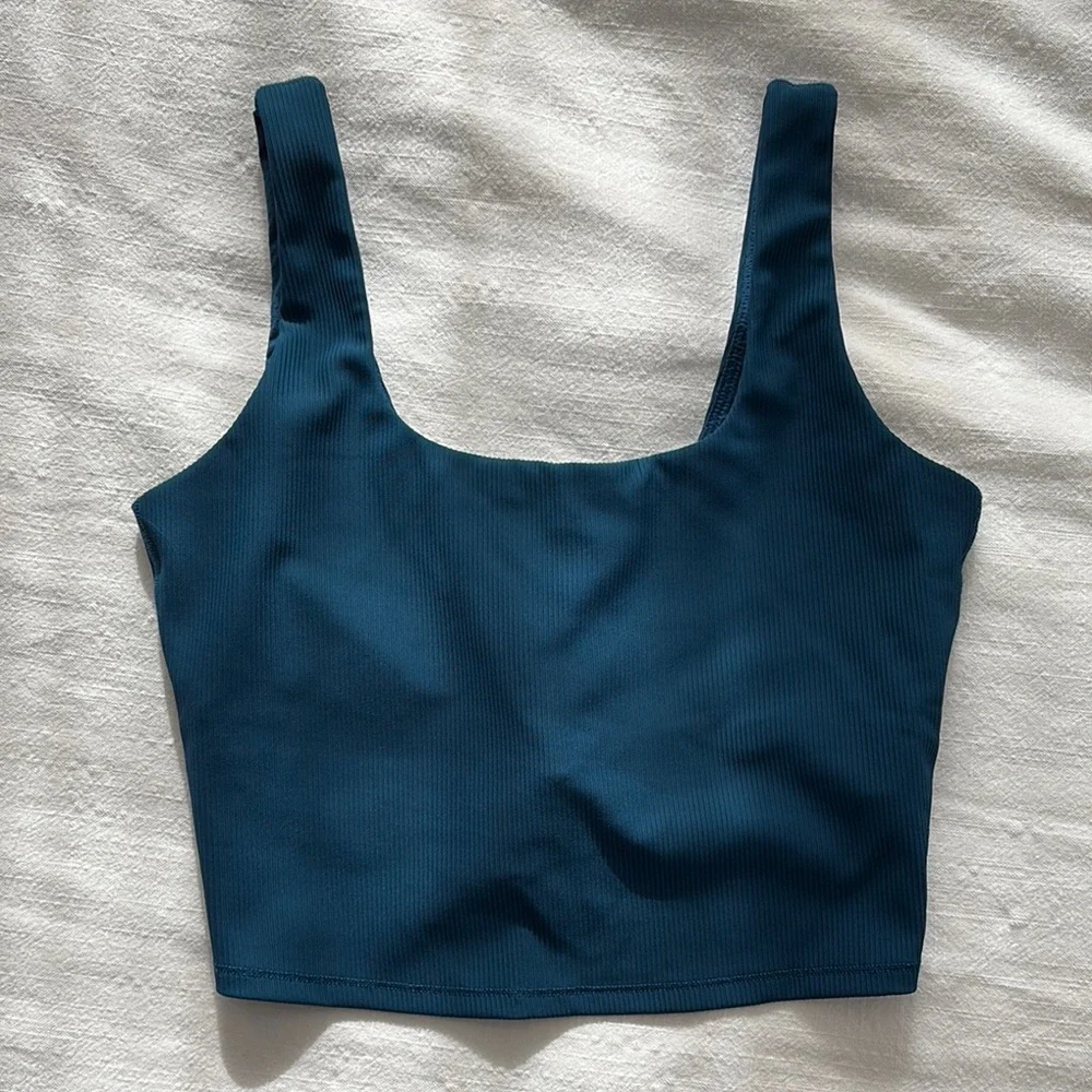 Skechers Teal Athletic GO FLEX RIB Longline Bra/Crop Top - M - Picture 8 of 10